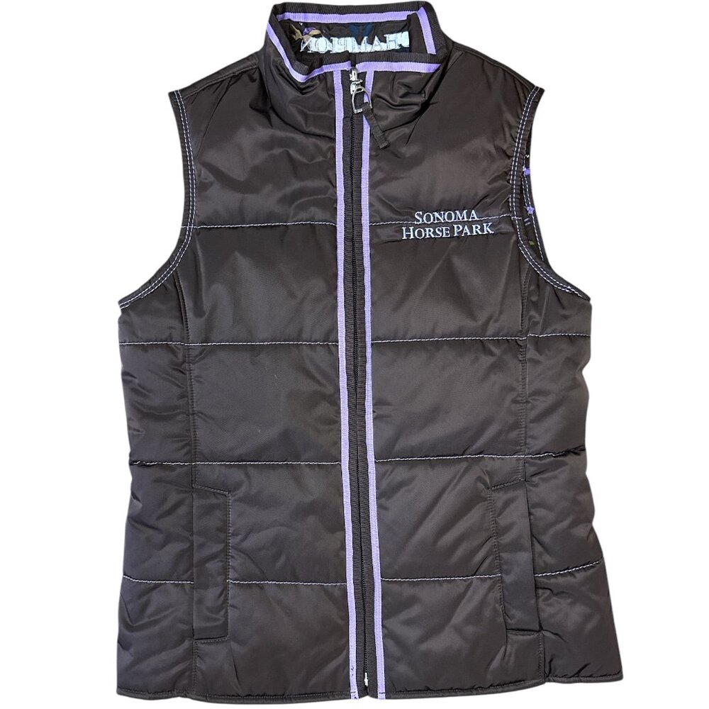 Ariat Youth Girls Brown Western Horse Print Puffer Vest Medium